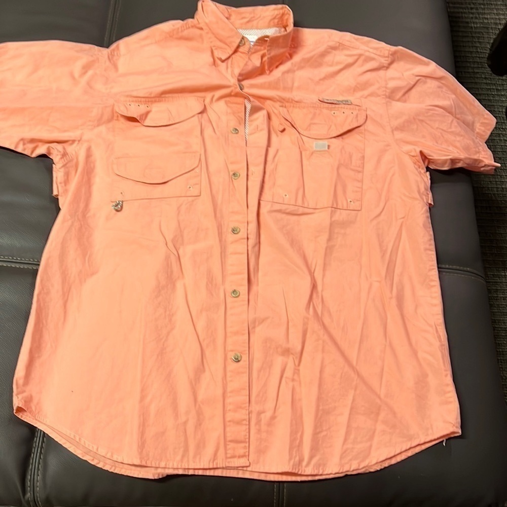 Columbia Men's Casual Button Down Shirt - Peach